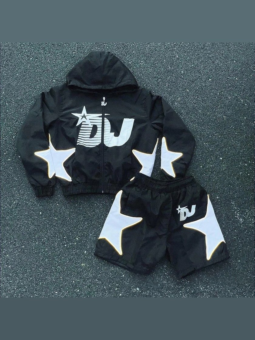 Nylon windbreaker short set